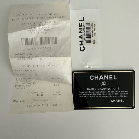 Authentic large Chanel Boy Bag in black calfskin. Comes with full set. - Picture 7 of 12
